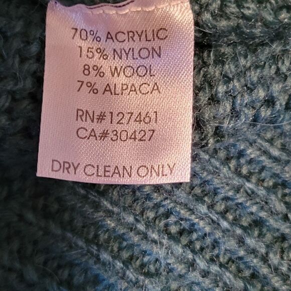 WILDFOX OVERSIZED SLOUCHY LIVING LEGEND DISTRESSED SWEATER WOODFALL GREEN WOOL S - Picture 13 of 13